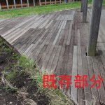 小学校校庭デッキ補修3