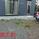 新築のお庭にウリンデッキ3